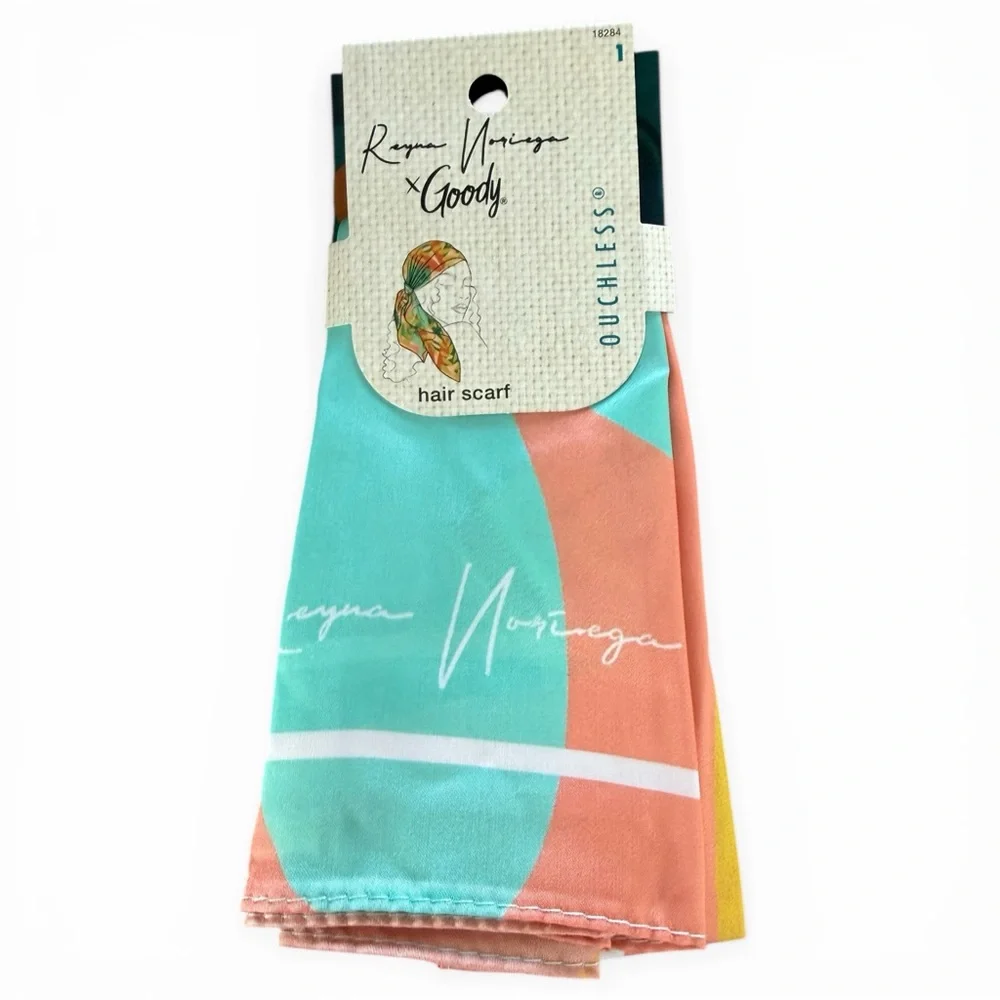 Goody Ouchless Teal and Coral Printed Hair Scarf